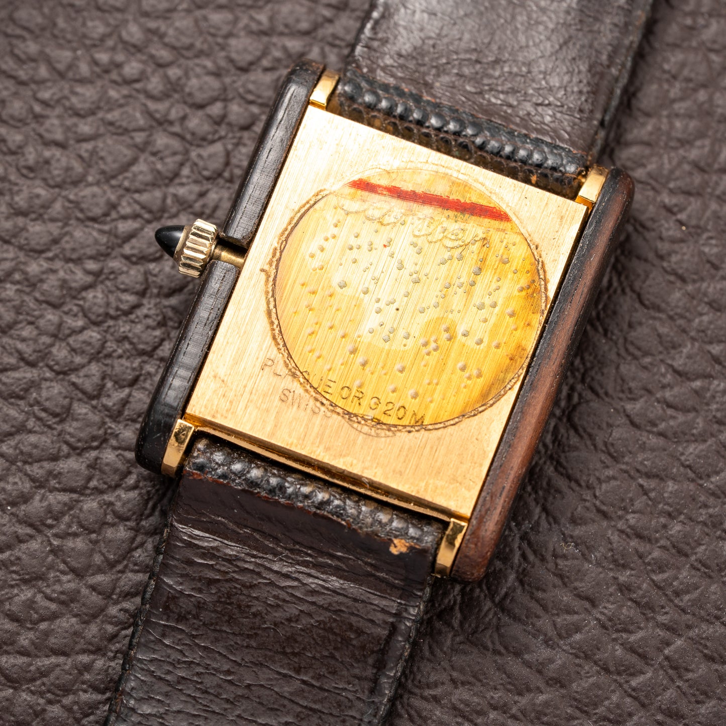 Cartier Tank “Pallisandre de Rio” “Tank Wood” Mohogany Full Set Box Papers Ref 20611 from 1977