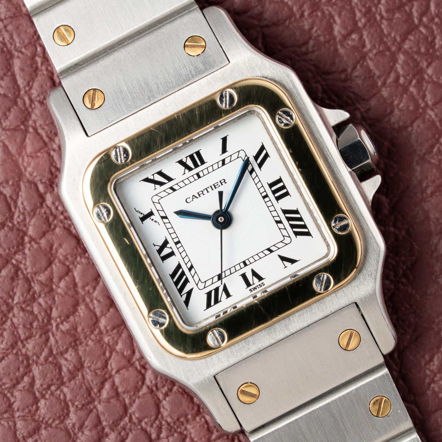 Cartier Santos Automatic Gold Steel PM 1990s Ref. 0902