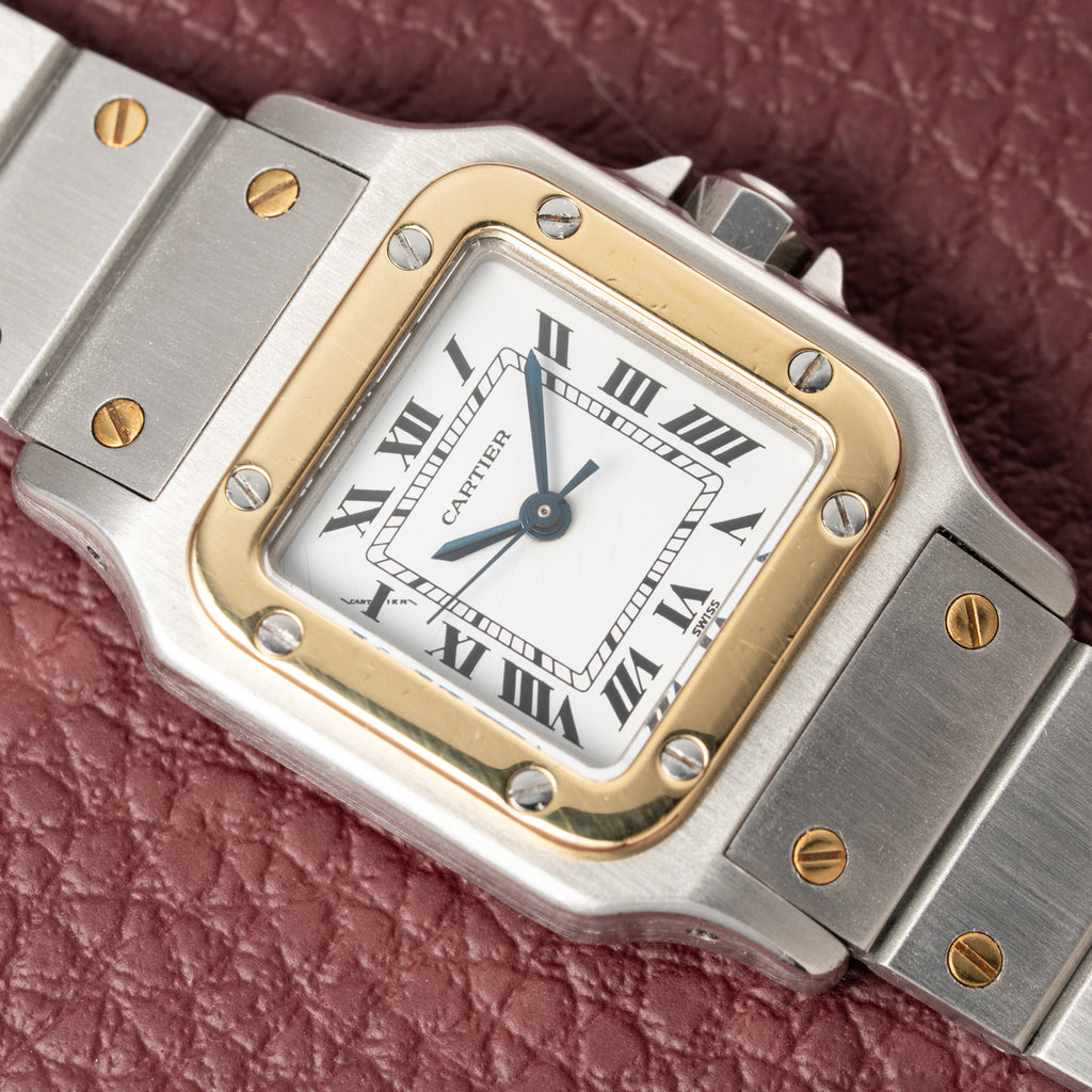 Cartier Santos Automatic Gold Steel PM 1990s Ref. 0902