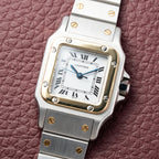 Cartier Santos Automatic Gold Steel PM 1990s Ref. 0902