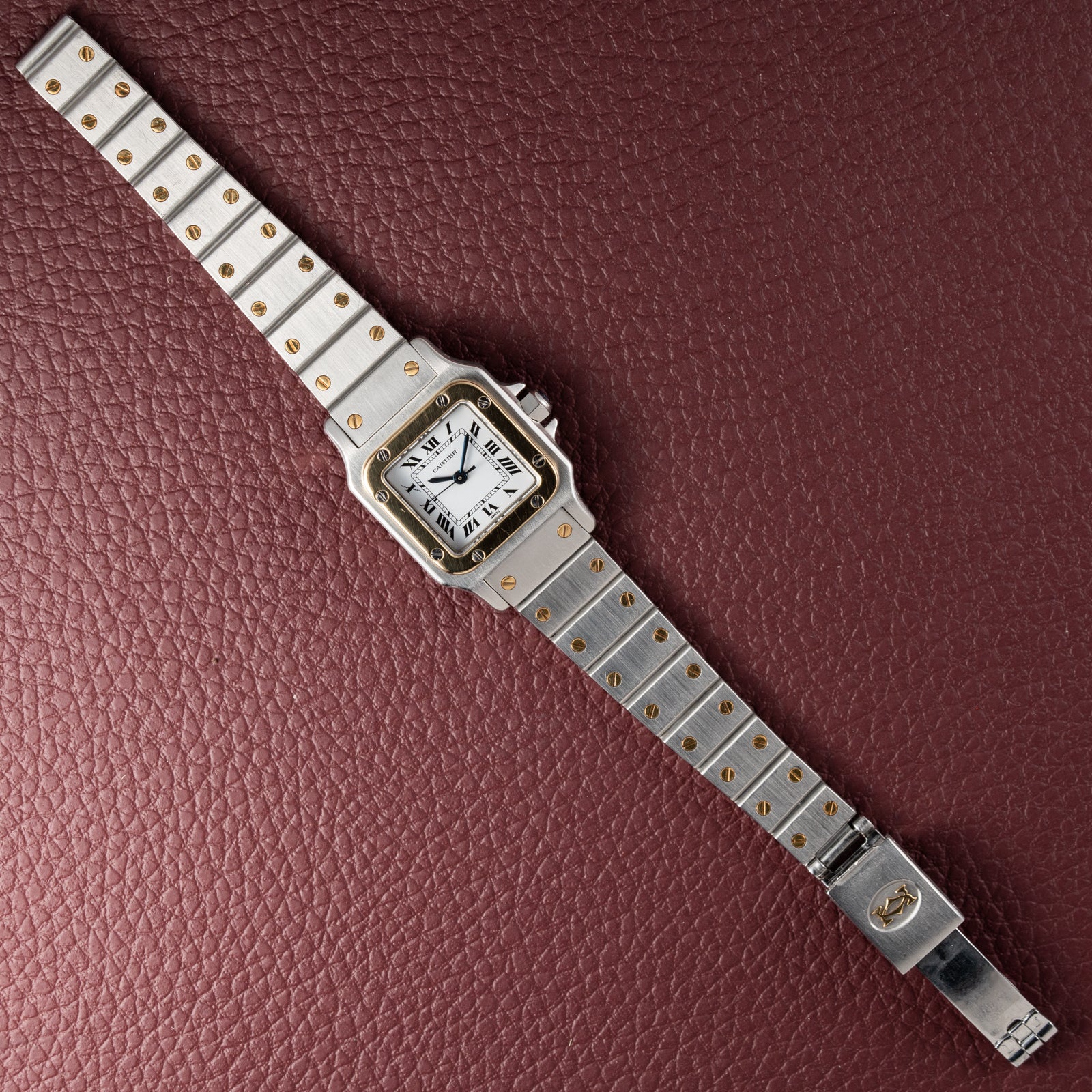 Cartier Santos Automatic Gold Steel PM 1990s Ref. 0902
