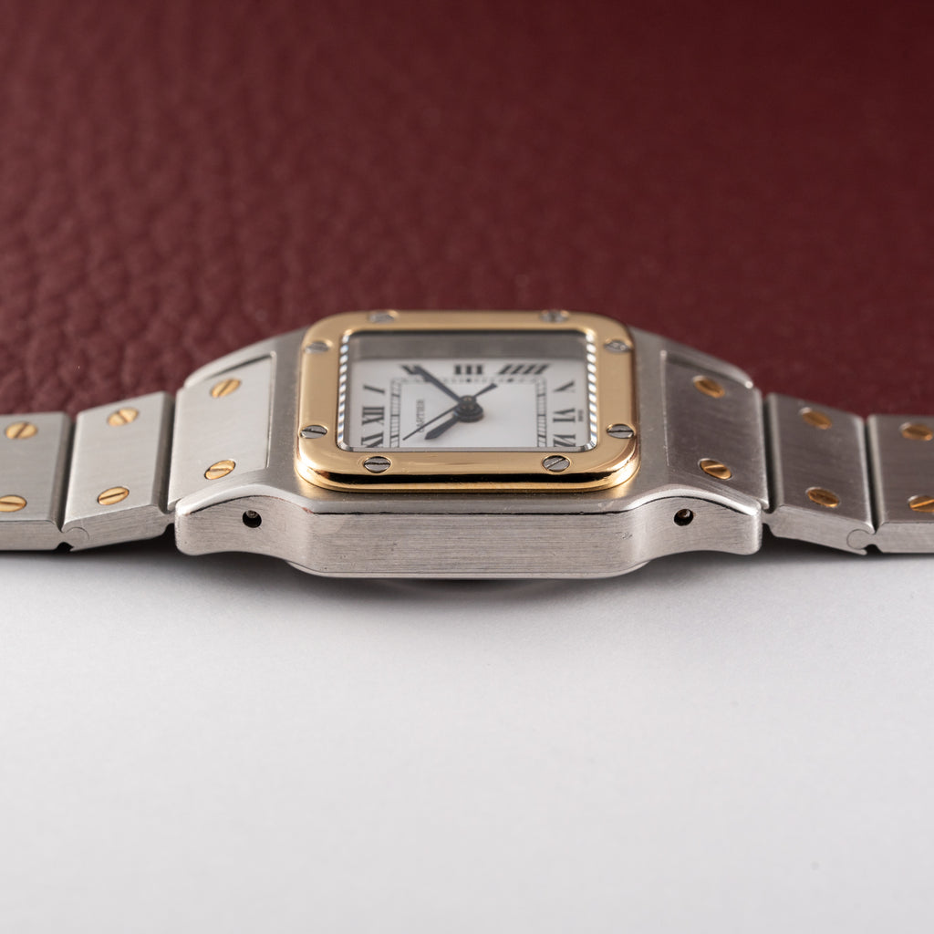 Cartier Santos Automatic Gold Steel PM 1990s Ref. 0902