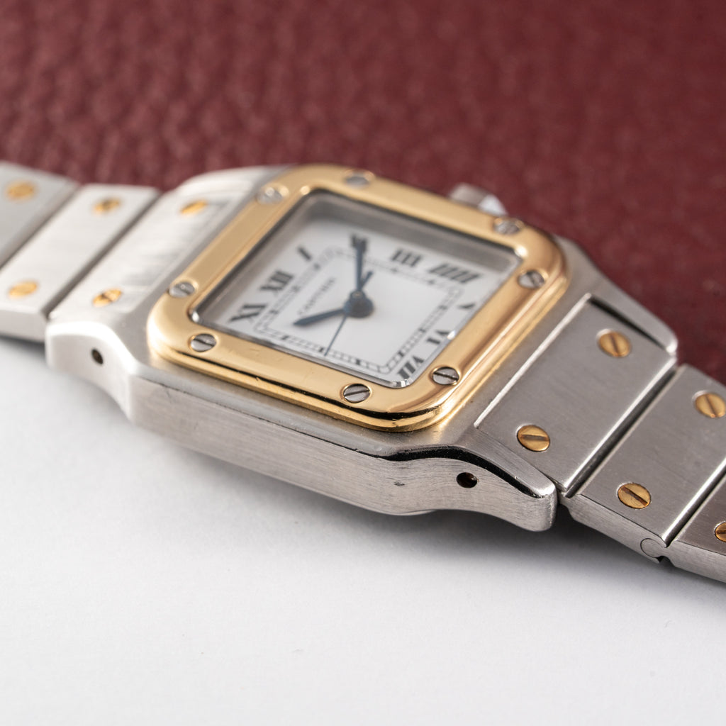 Cartier Santos Automatic Gold Steel PM 1990s Ref. 0902