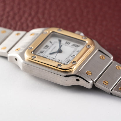 Cartier Santos Automatic Gold Steel PM 1990s Ref. 0902