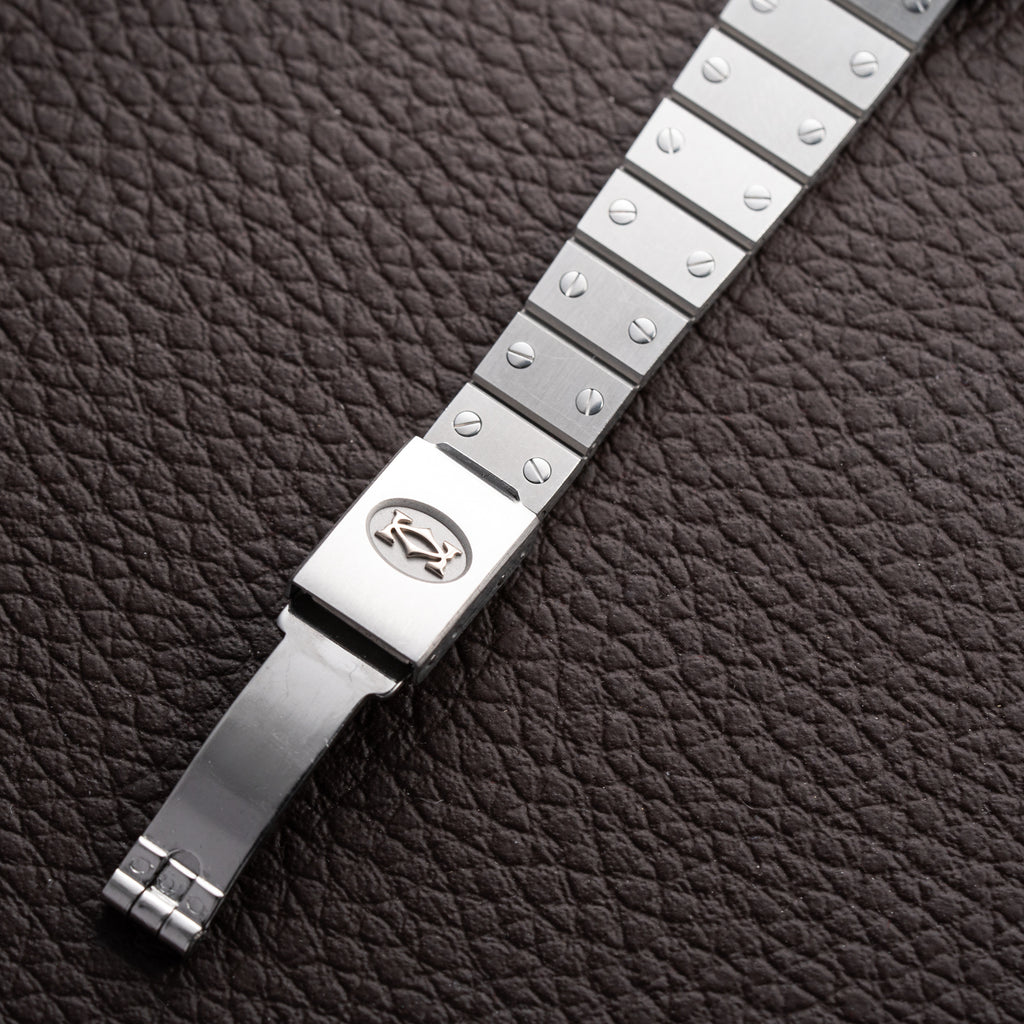 Cartier Santos Carrée Burgundy Red 'Swiss' Dial Lady Automatic Ref. 0901 From 1980s