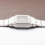 Cartier Santos Carrée Burgundy Red 'Swiss' Dial Lady Automatic Ref. 0901 From 1980s
