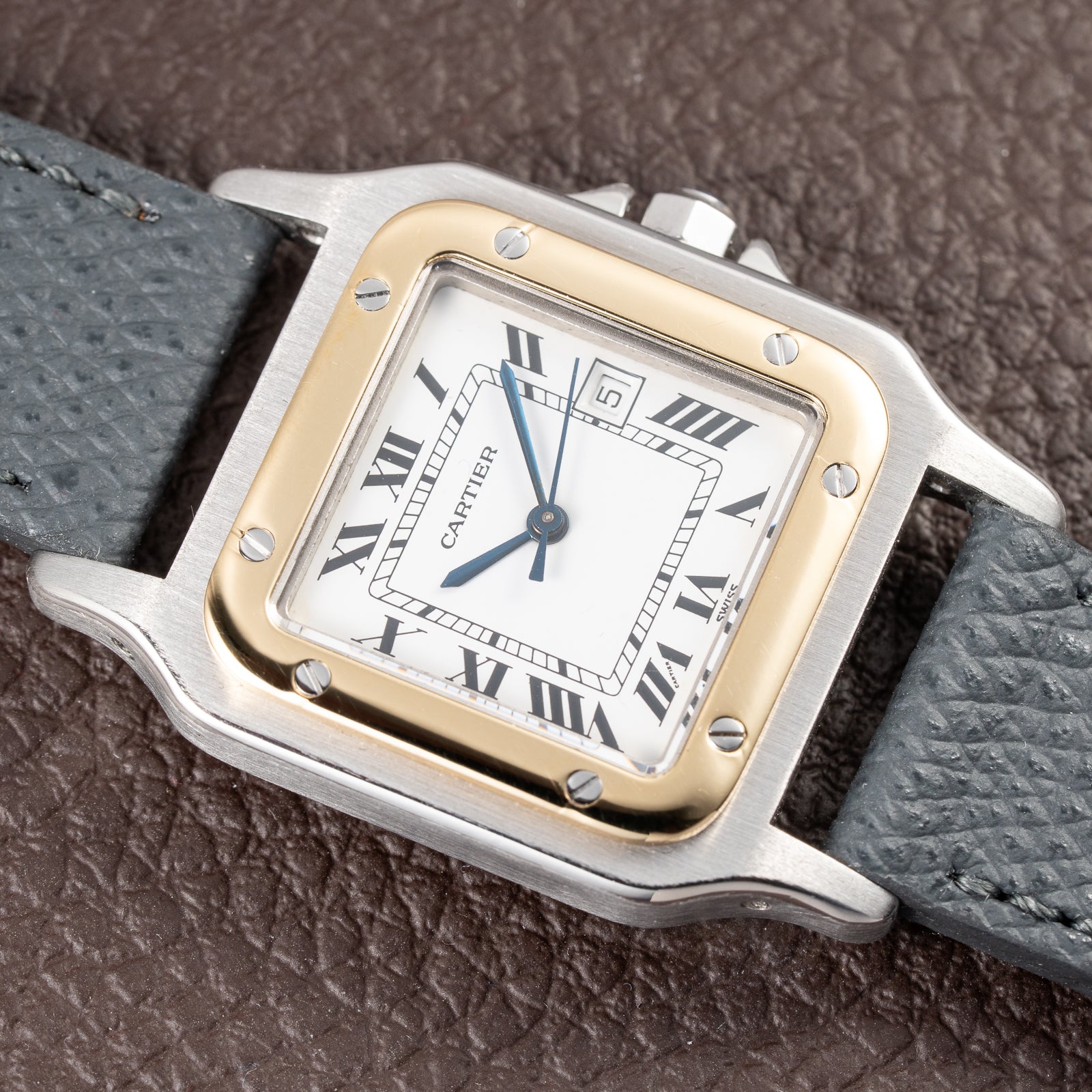 Cartier Santos Carrée Automatic Gold/Steel GM LM Ref. 2961 from 1980s