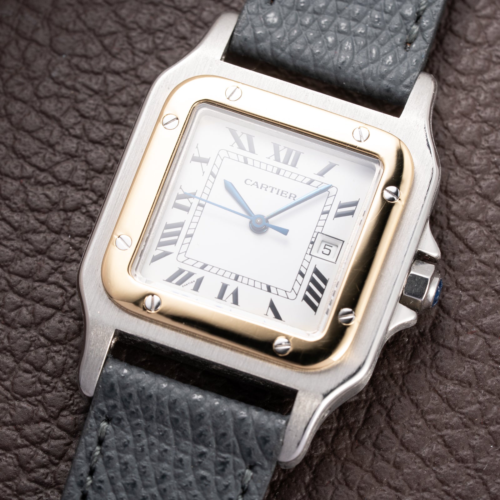 Cartier Santos Carrée Automatic Gold/Steel GM LM Ref. 2961 from 1980s