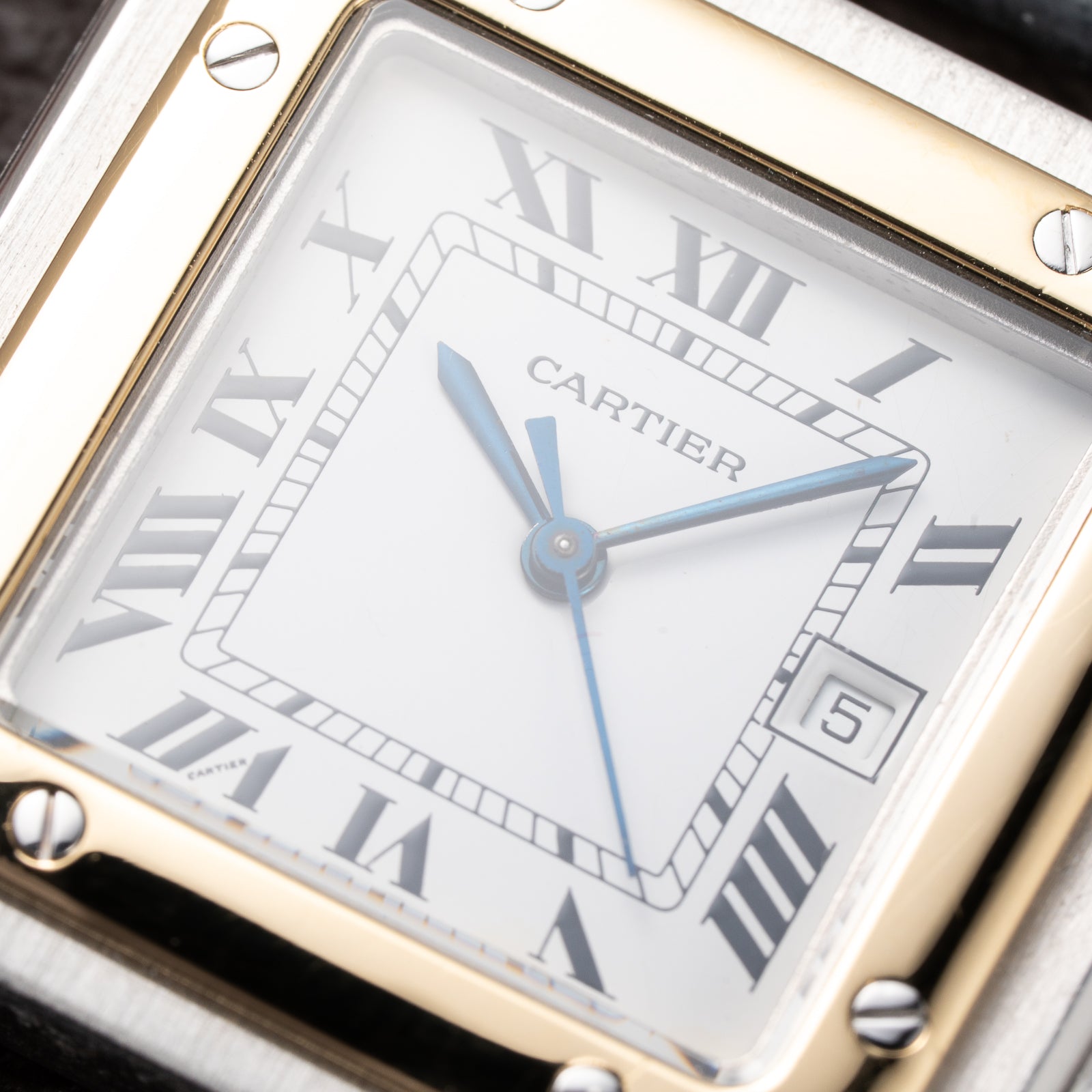 Cartier Santos Carrée Automatic Gold/Steel GM LM Ref. 2961 from 1980s