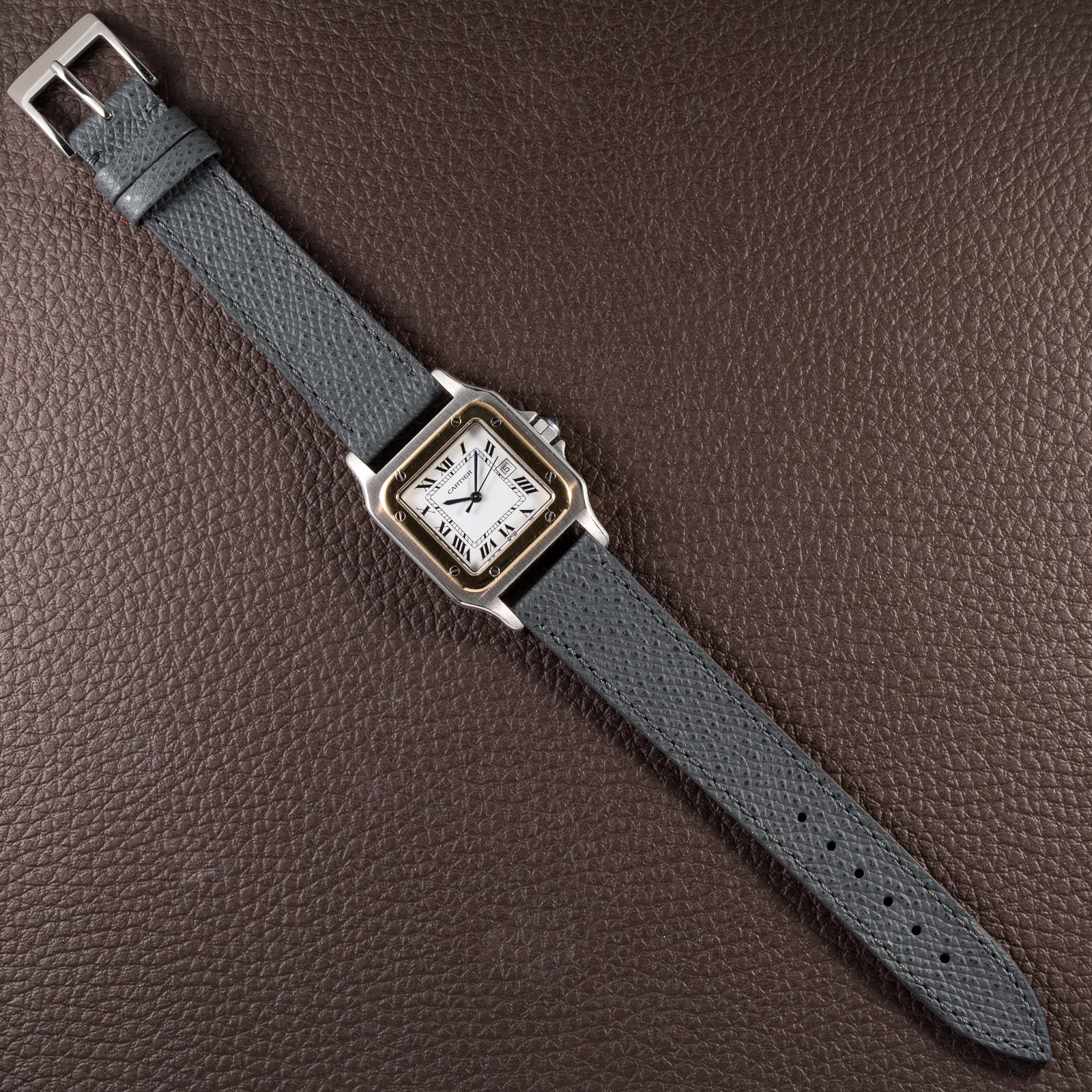 Cartier Santos Carrée Automatic Gold/Steel GM LM Ref. 2961 from 1980s
