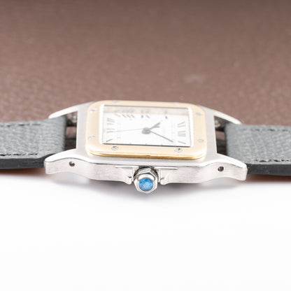 Cartier Santos Carrée Automatic Gold/Steel GM LM Ref. 2961 from 1980s