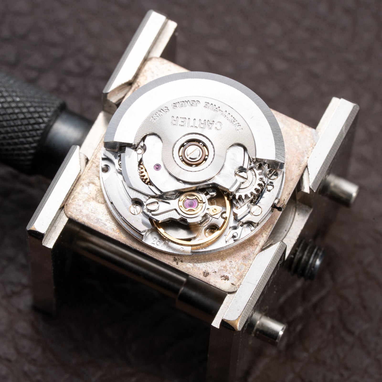 Cartier Santos Carrée Automatic Gold/Steel GM LM Ref. 2961 from 1980s