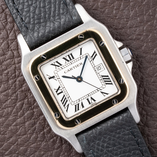 Cartier Santos Carrée Automatic Gold/Steel GM LM Ref. 2961 from 1980s