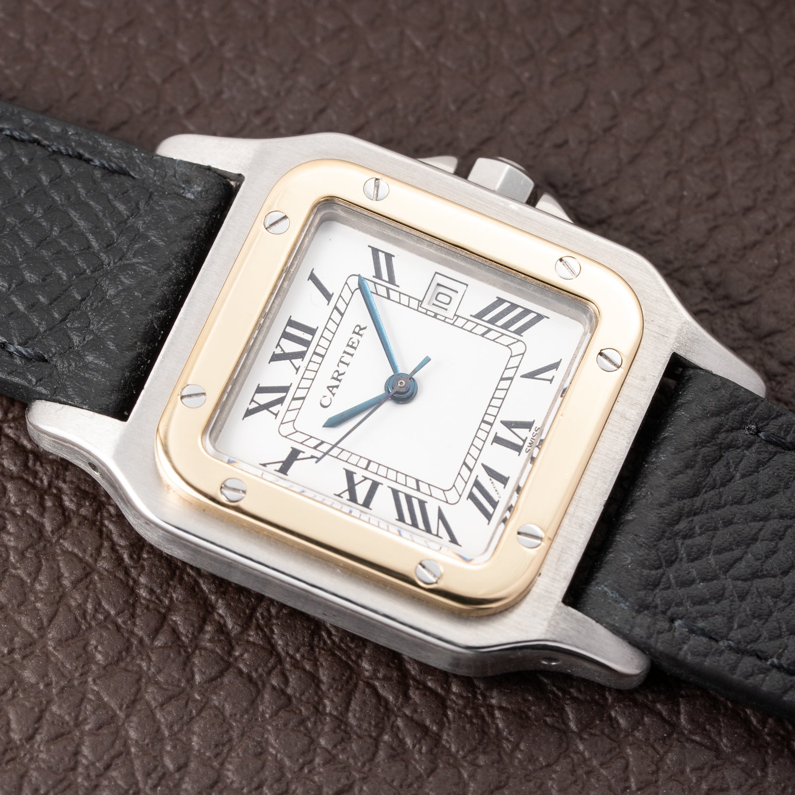 Cartier Santos Carrée Automatic Gold/Steel GM LM Ref. 2961 from 1980s