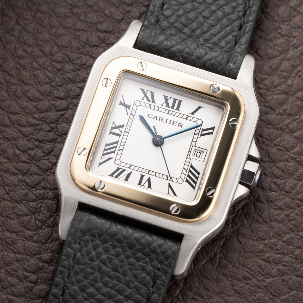 Cartier Santos Carrée Automatic Gold/Steel GM LM Ref. 2961 from 1980s