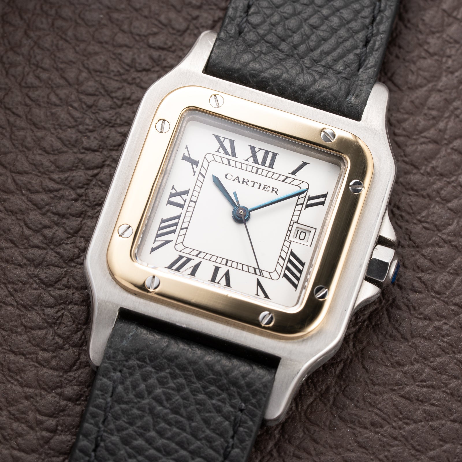 Cartier Santos Carrée Automatic Gold/Steel GM LM Ref. 2961 from 1980s