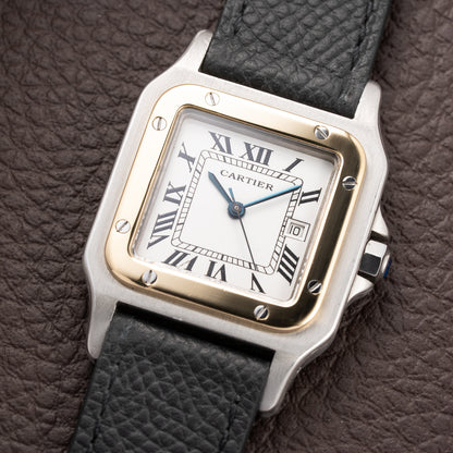 Cartier Santos Carrée Automatic Gold/Steel GM LM Ref. 2961 from 1980s