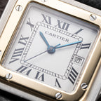 Cartier Santos Carrée Automatic Gold/Steel GM LM Ref. 2961 from 1980s