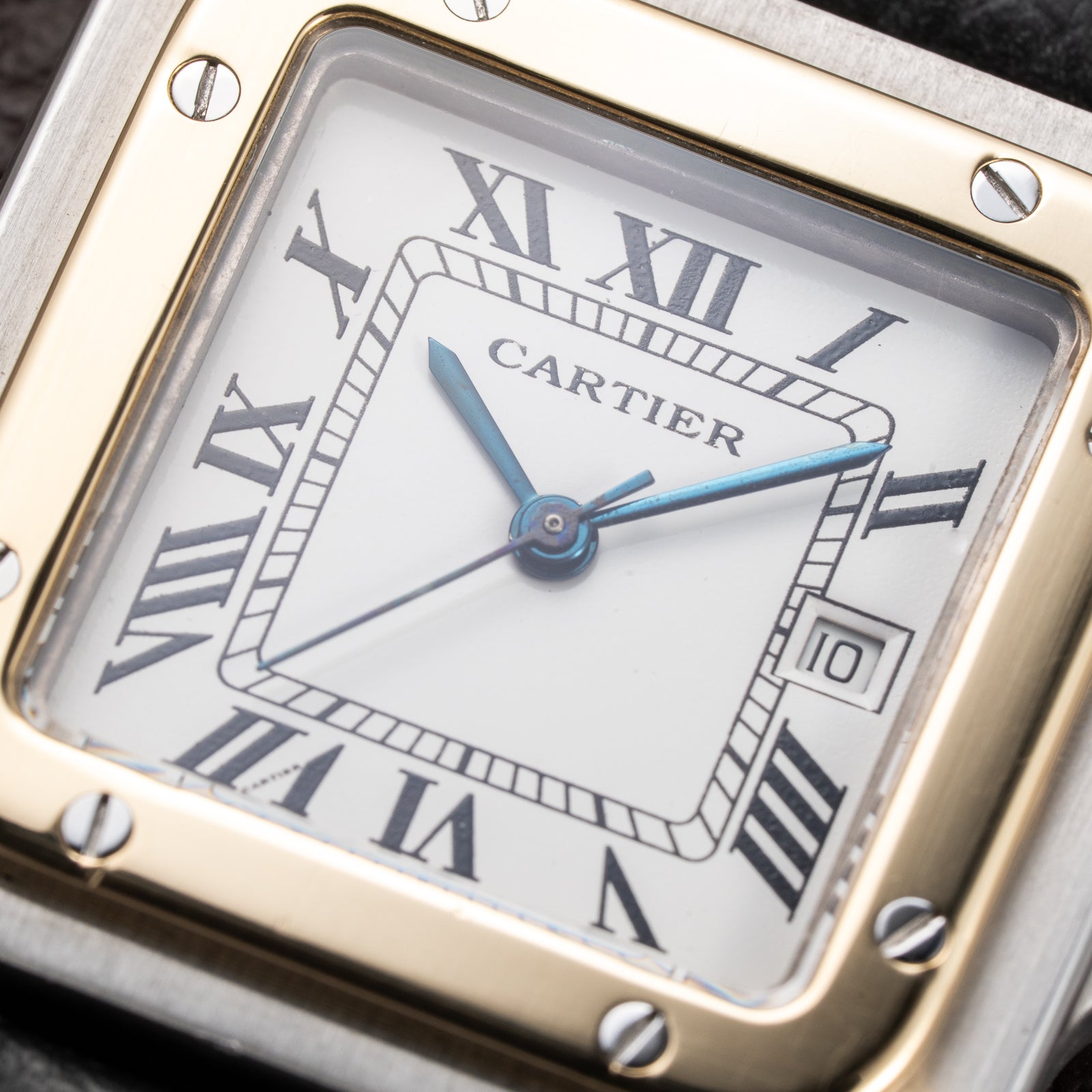 Cartier Santos Carrée Automatic Gold/Steel GM LM Ref. 2961 from 1980s
