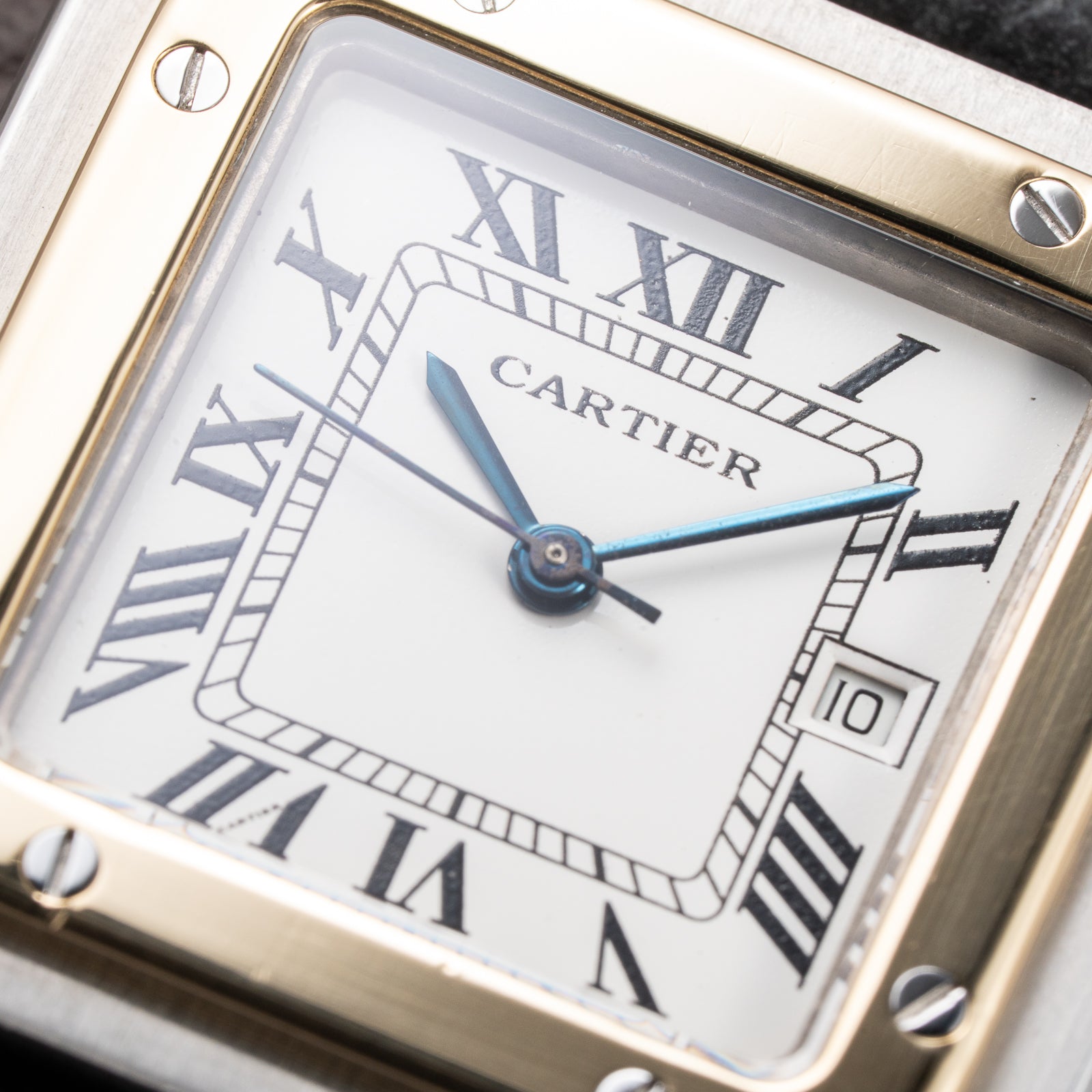 Cartier Santos Carrée Automatic Gold/Steel GM LM Ref. 2961 from 1980s