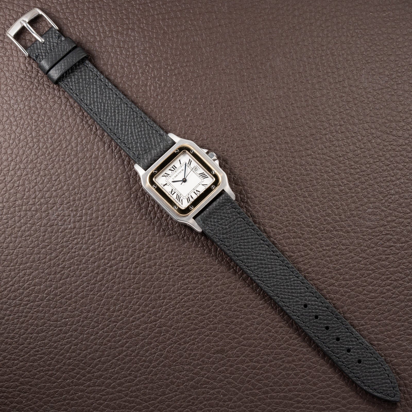 Cartier Santos Carrée Automatic Gold/Steel GM LM Ref. 2961 from 1980s