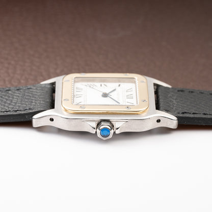 Cartier Santos Carrée Automatic Gold/Steel GM LM Ref. 2961 from 1980s