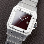 Cartier Santos Carrée Burgundy Red "Grenade" with Cartier Serviced 2026 Ref. 2960 from 1980s