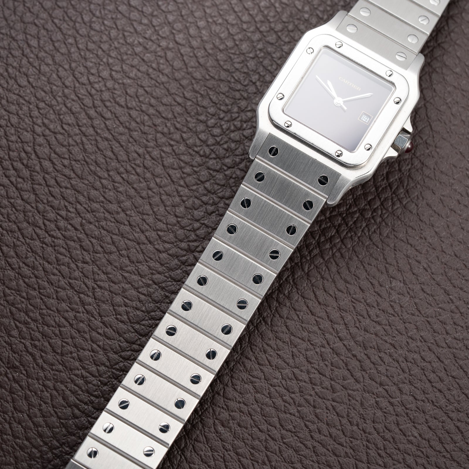 Cartier Santos Carrée Burgundy Red "Grenade" with Cartier Serviced 2026 Ref. 2960 from 1980s