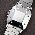Cartier Santos Carrée Burgundy Red "Grenade" with Cartier Serviced 2026 Ref. 2960 from 1980s