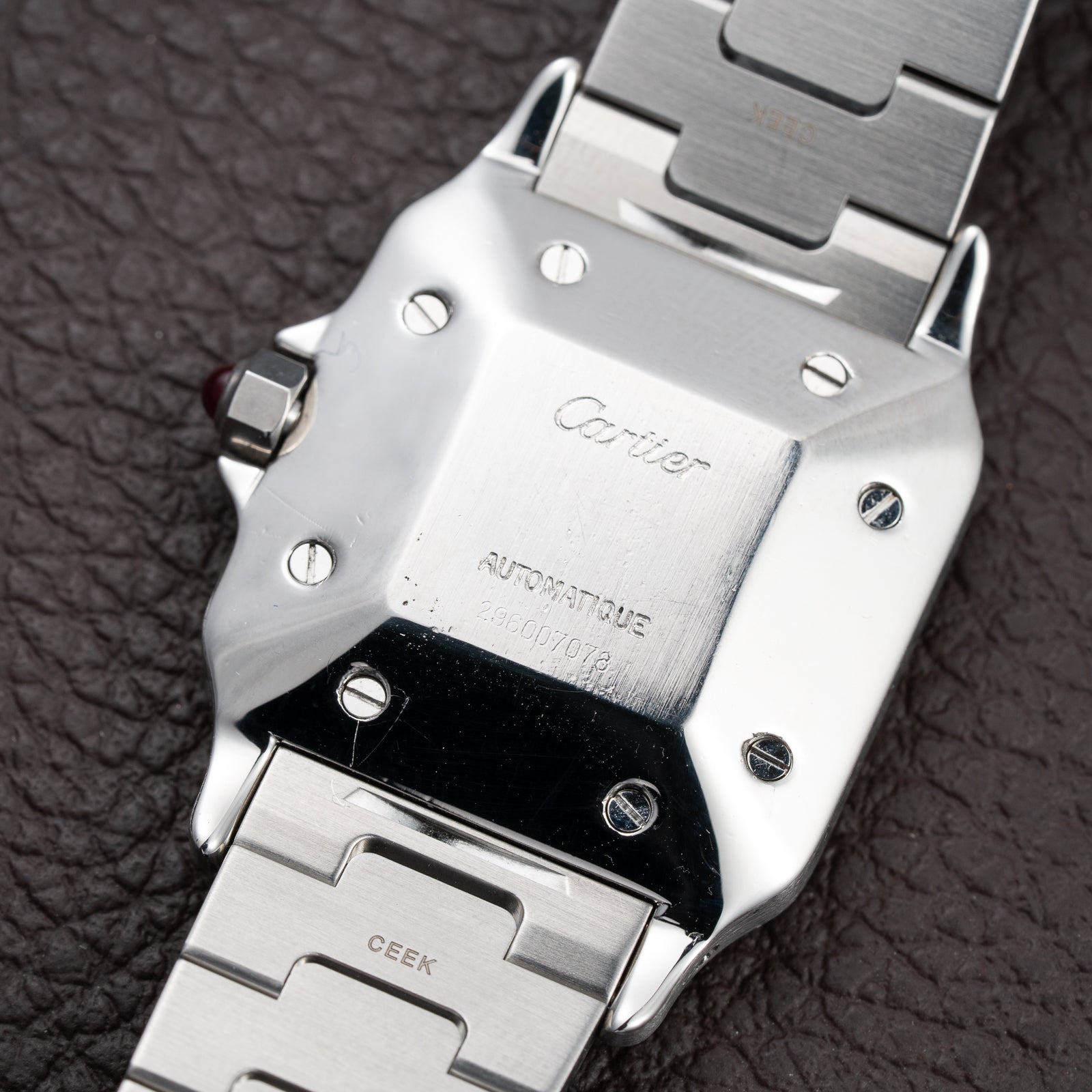 Cartier Santos Carrée Burgundy Red "Grenade" with Cartier Serviced 2026 Ref. 2960 from 1980s