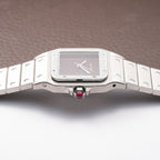 Cartier Santos Carrée Burgundy Red "Grenade" with Cartier Serviced 2026 Ref. 2960 from 1980s