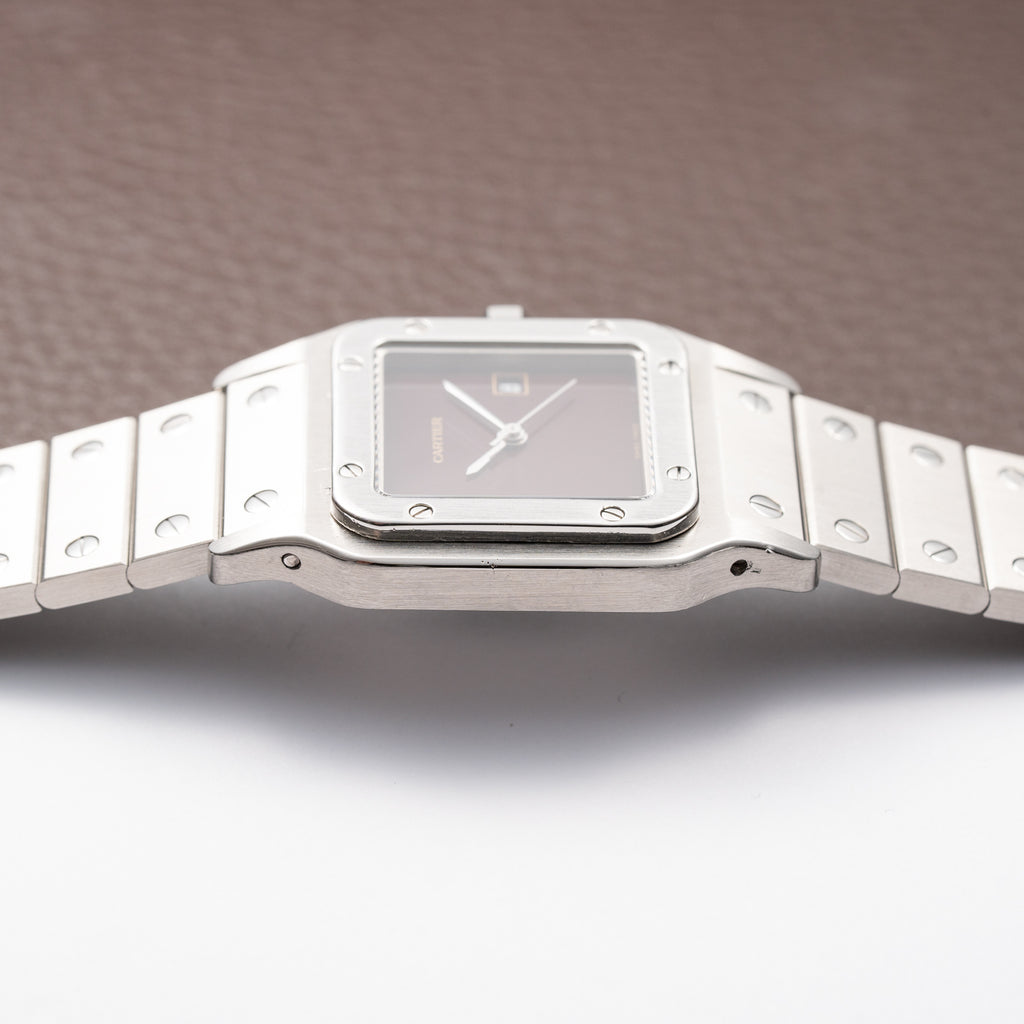 Cartier Santos Carrée Burgundy Red "Grenade" with Cartier Serviced 2026 Ref. 2960 from 1980s