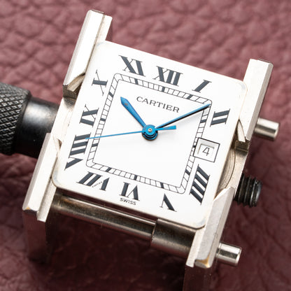 Cartier Santos Carrée Or Massif Gordon Gekko Unpolished 18k Yellow Gold Ref 2960 from 1980s