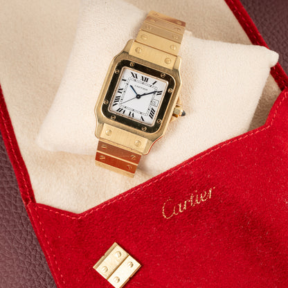 Cartier Santos Carrée Or Massif Gordon Gekko Unpolished 18k Yellow Gold Ref 2960 from 1980s