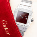 Cartier Santos Carrée Burgundy Red 'Swiss' Only GM Automatic Ref. 2960 From 1980s