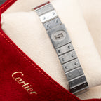 Cartier Santos Carrée Burgundy Red 'Swiss' Only GM Automatic Ref. 2960 From 1980s