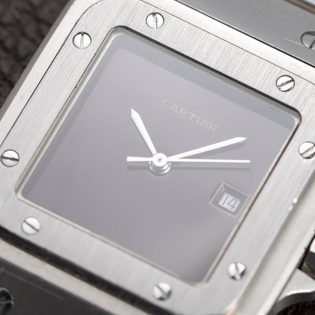 Cartier Santos Carrée Burgundy Red 'Swiss' Only GM Automatic Ref. 2960 From 1980s