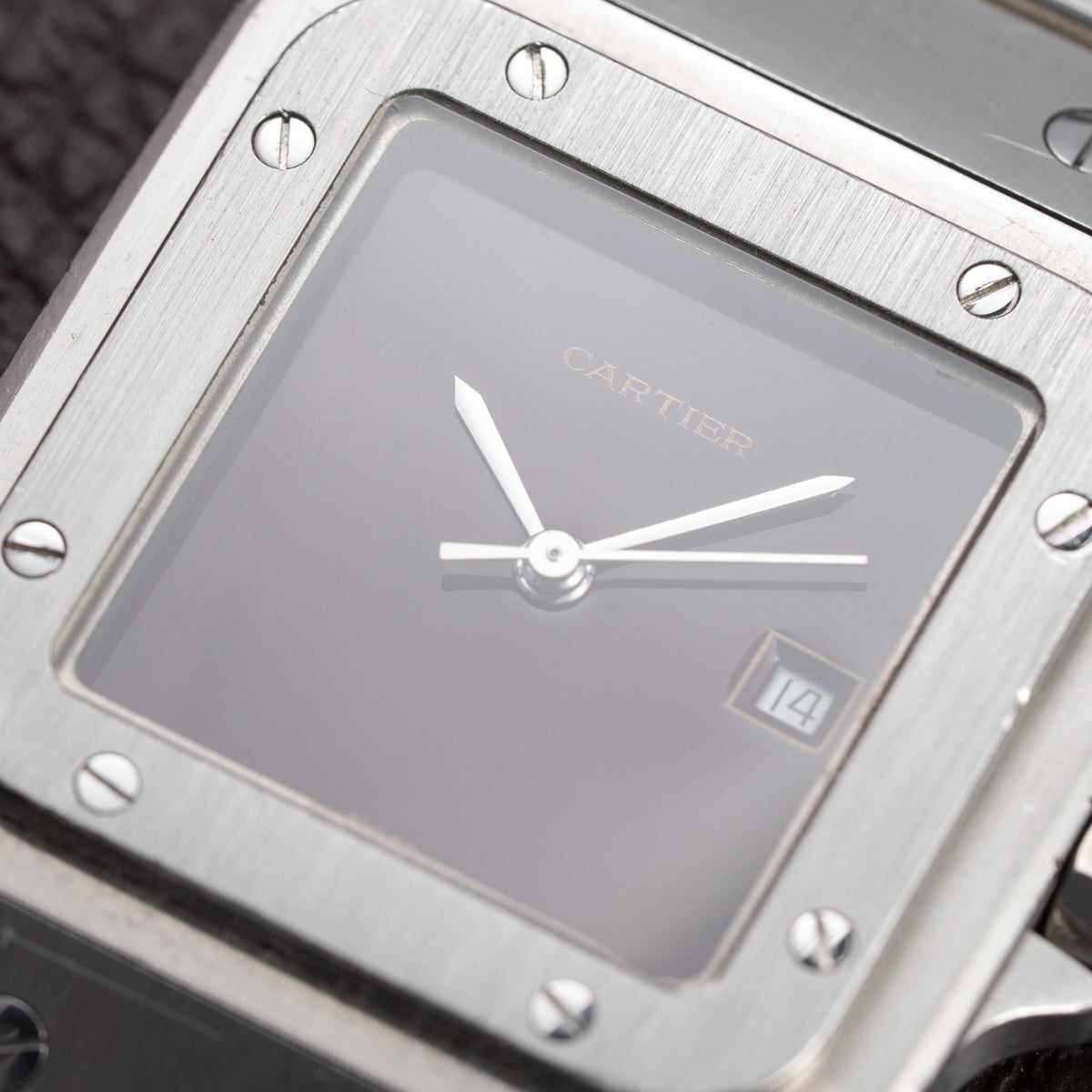 Cartier Santos Carrée Burgundy Red 'Swiss' Only GM Automatic Ref. 2960 From 1980s