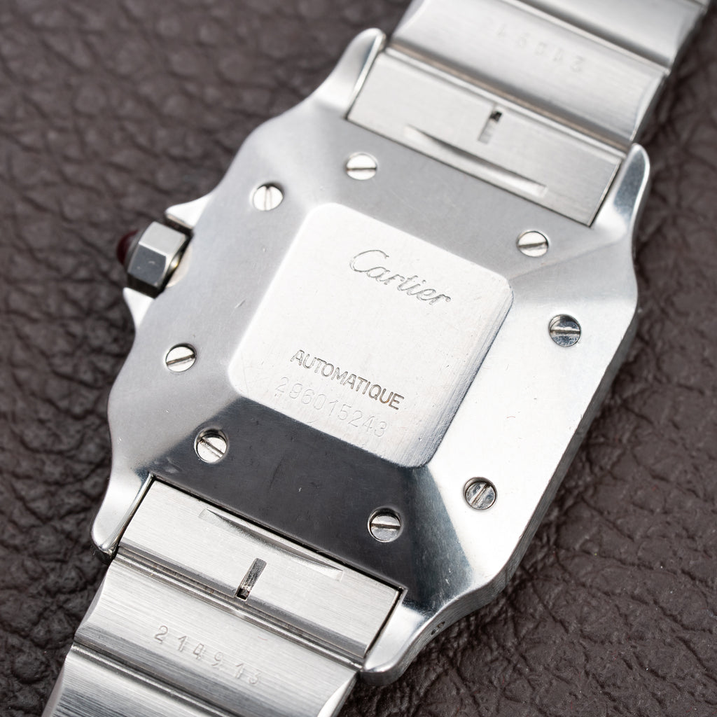 Cartier Santos Carrée Burgundy Red 'Swiss' Only GM Automatic Ref. 2960 From 1980s