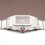 Cartier Santos Carrée Burgundy Red 'Swiss' Only GM Automatic Ref. 2960 From 1980s