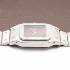 Cartier Santos Carrée Burgundy Red 'Swiss' Only GM Automatic Ref. 2960 From 1980s