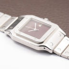 Cartier Santos Carrée Burgundy Red 'Swiss' Only GM Automatic Ref. 2960 From 1980s