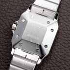 Cartier Santos Carrée Burgundy Red Automatic GM w/ Cartier Service 2026 Ref 2960 from 1980s