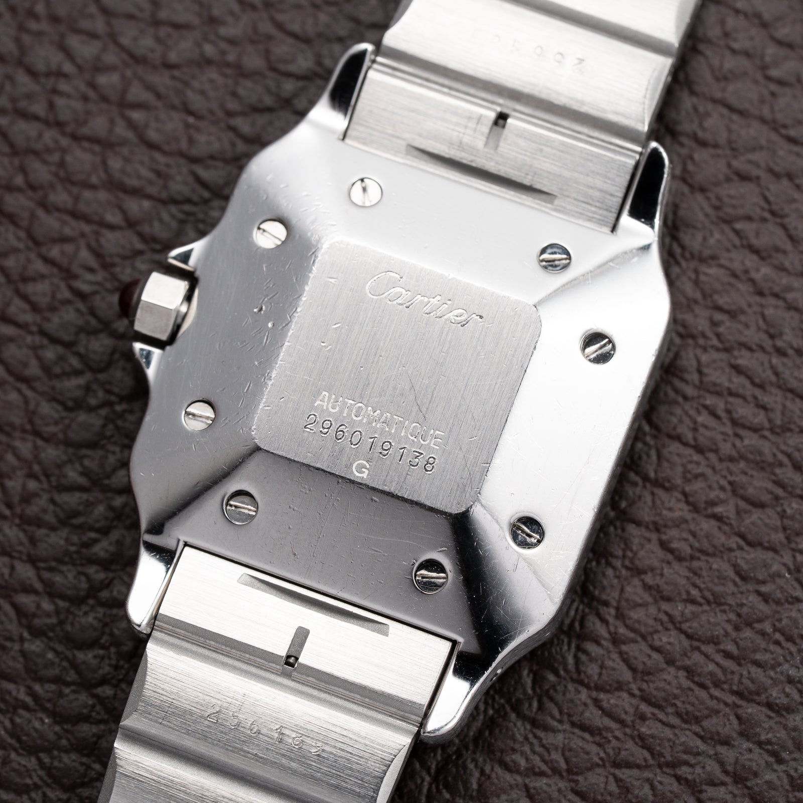 Cartier Santos Carrée Burgundy Red Automatic GM w/ Cartier Service 2026 Ref 2960 from 1980s