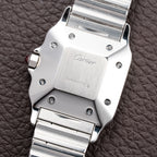 Cartier Santos Carrée Burgundy Red "Grenade" Full Set 1988 with Cartier Serviced 2026 Ref. 2960