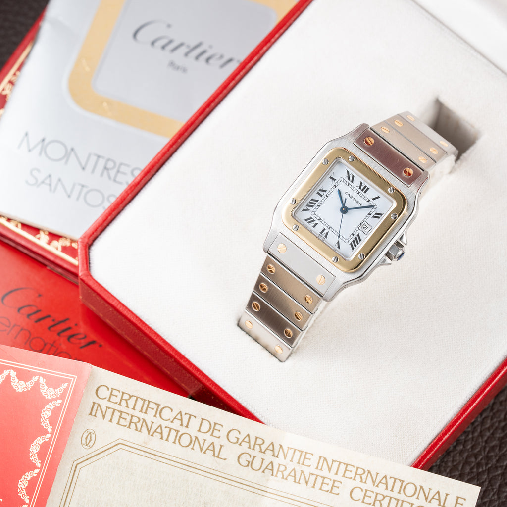 Cartier Santos Carrée GM Gold & Steel Ref. 2961 Full Set 1987
