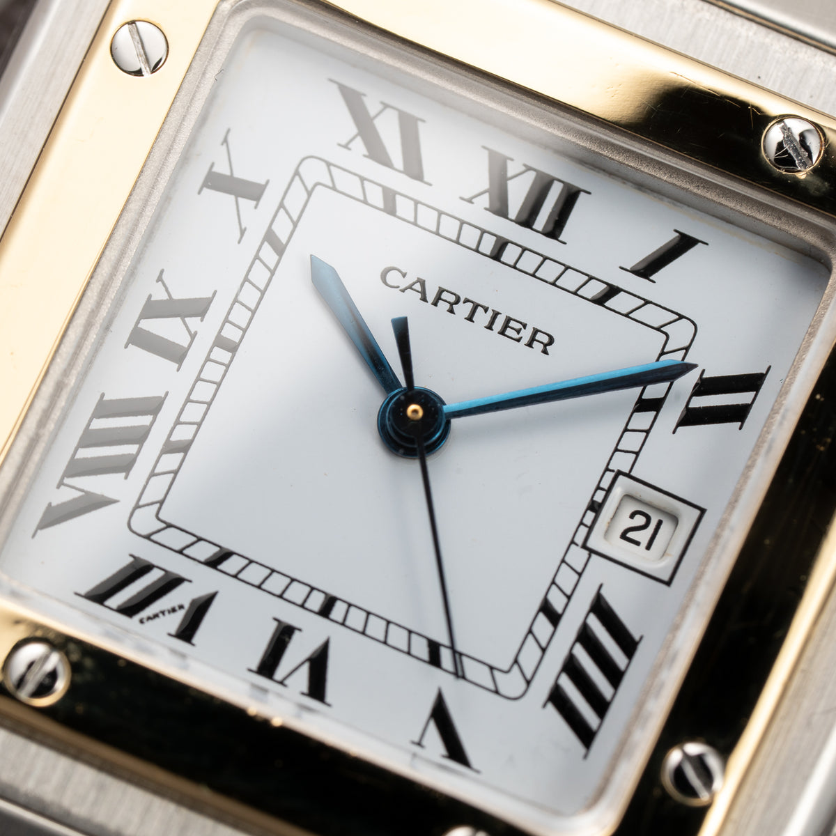 Cartier Santos Carrée GM Gold & Steel Ref. 2961 Full Set 1987