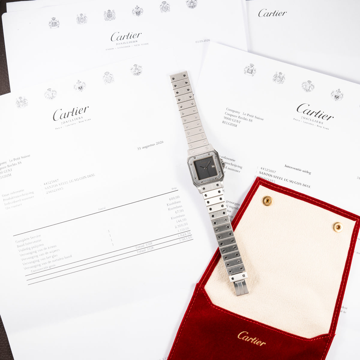 Cartier Santos Carrée Ghost 'Swiss' Only Grey Dial w/ Cartier Service 2026 Ref. 2960 from 1980s