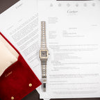 Cartier Santos Carrée Ghost 'Swiss' Grey Gold & Steel w/ Cartier Service 2026 Ref. 2961 From 1980s