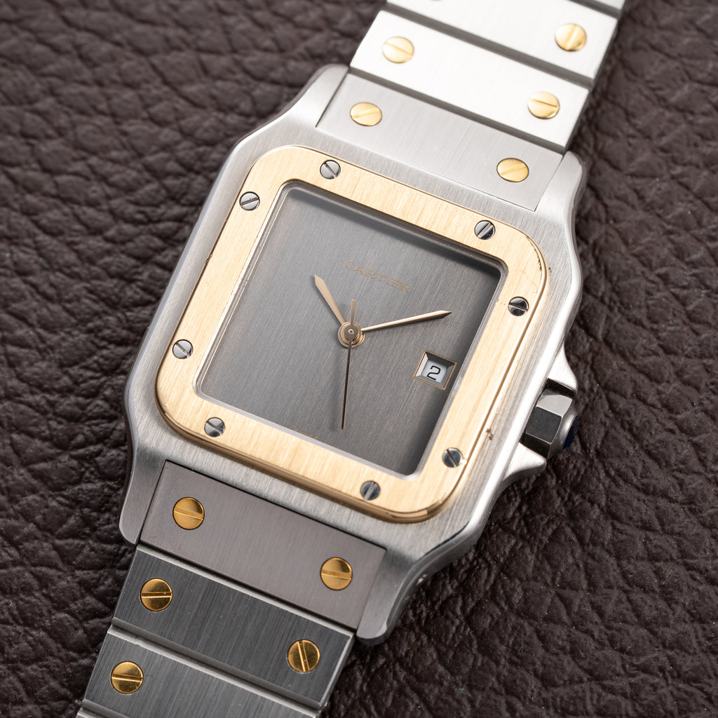 Cartier Santos Carrée Ghost 'Swiss' Grey Gold & Steel w/ Cartier Service 2026 Ref. 2961 From 1980s